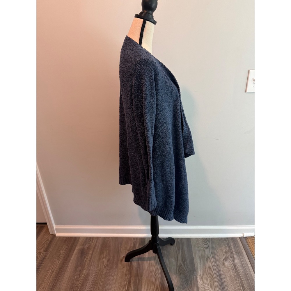 UGG Australia Slate Blue Popcorn Knit Waterfall Draped Open Front Cardigan XS - Picture 2 of 6